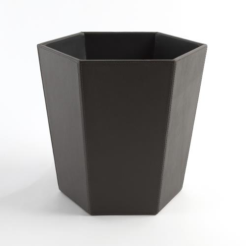 Tiffany Wastebasket-Graphite Leather Tiffany Wastebasket-Graphite Leather