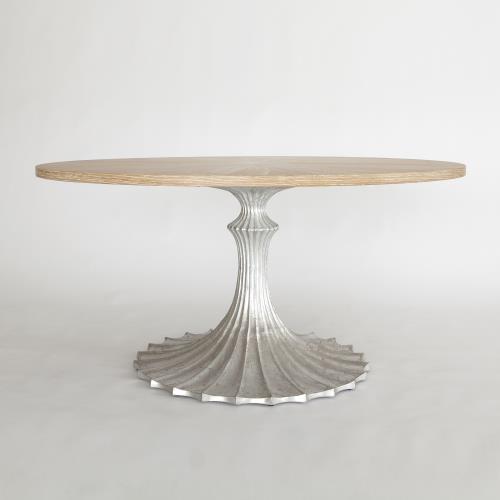 Flute Table Base-Silver Leaf-34