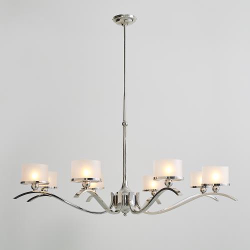French Curve Chandelier-Nickel French Curve Chandelier-Nickel