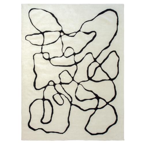 Squiggle Rug-Ivory/Black