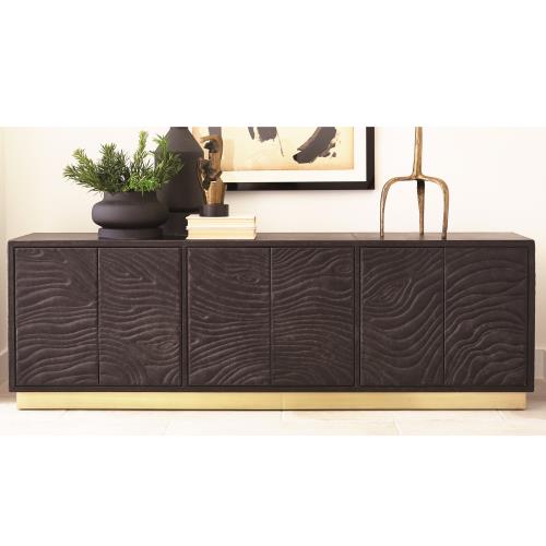 Forest Long Cabinet-Charcoal Leather Forest Long Cabinet-Charcoal Leather