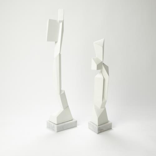 Facet Sculptures-White Facet Sculptures-White