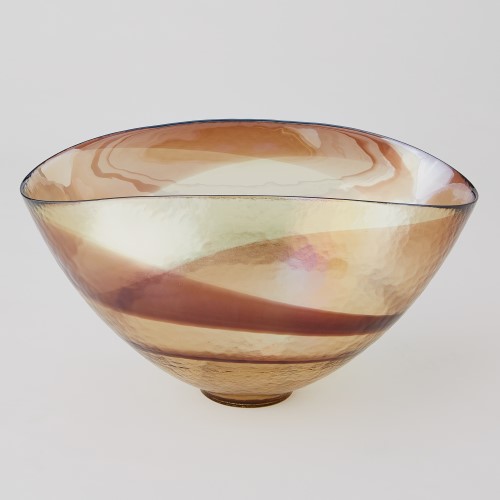 Golden Iridescent Lg Oval Bowl Golden Iridescent Lg Oval Bowl
