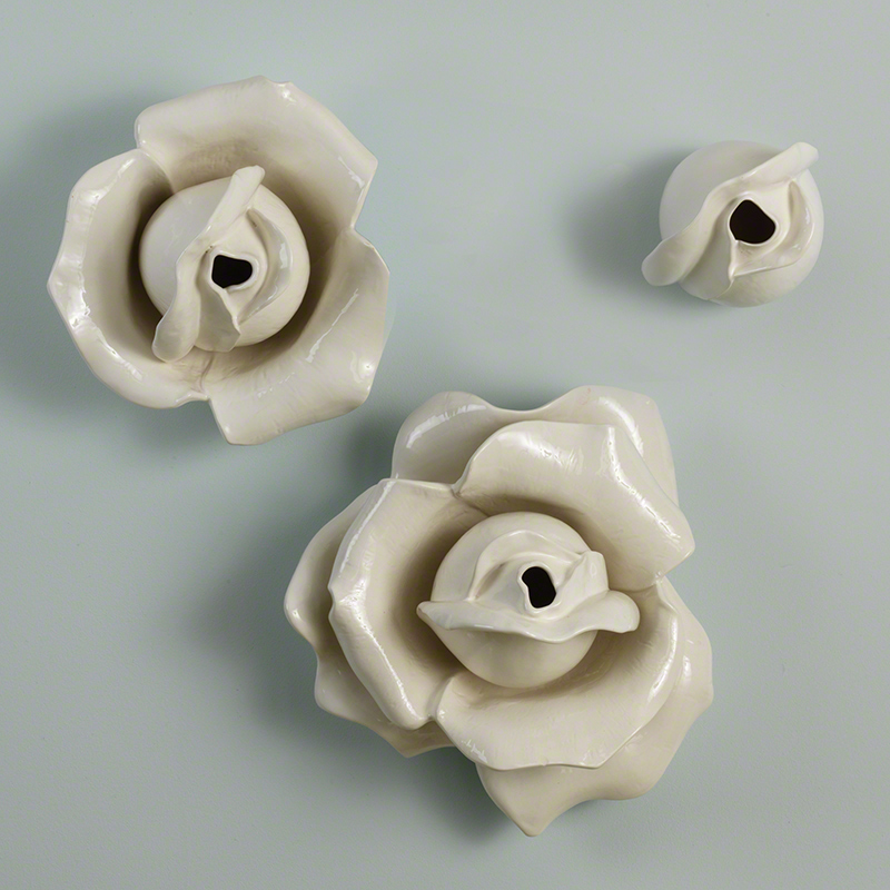 Rosebud Wall Brooch-White Rosebud Wall Brooch-White