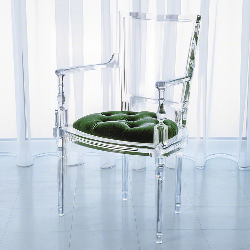 Marilyn Acrylic Arm Chair-Emerald Green