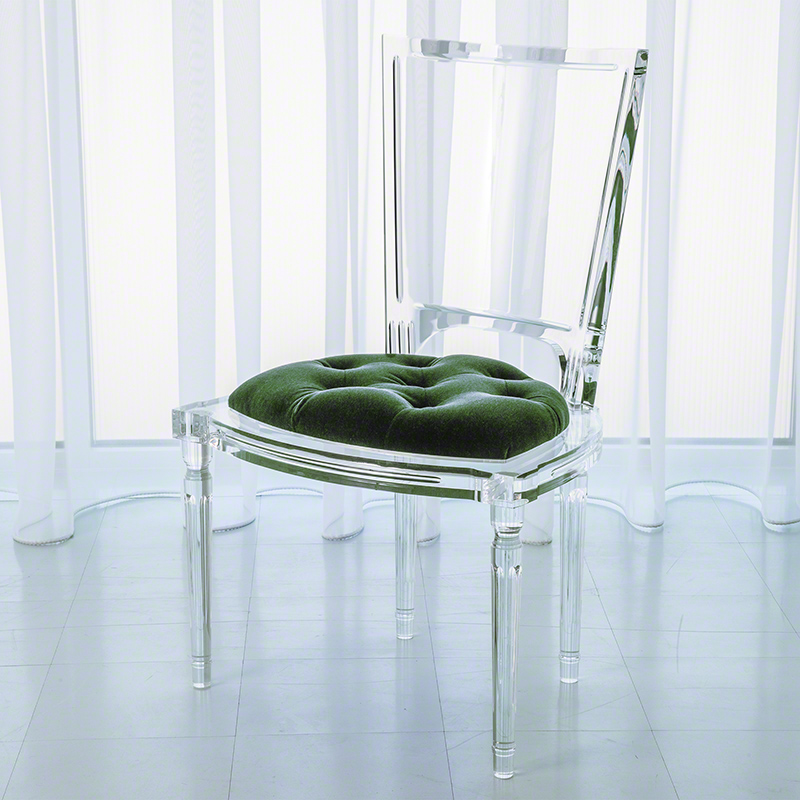 Marilyn Acrylic Side Chair-Emerald Green