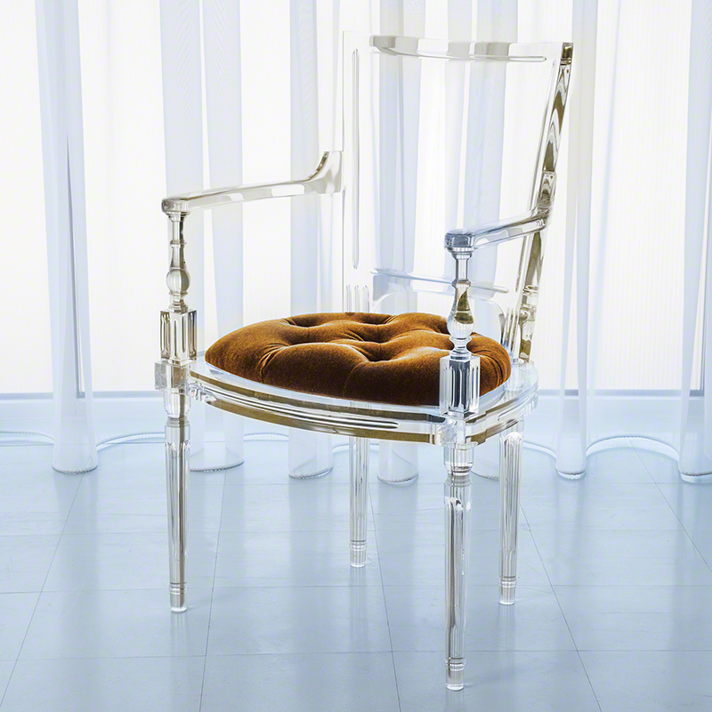 Marilyn Acrylic Arm Chair-Brown Sugar-Gold
