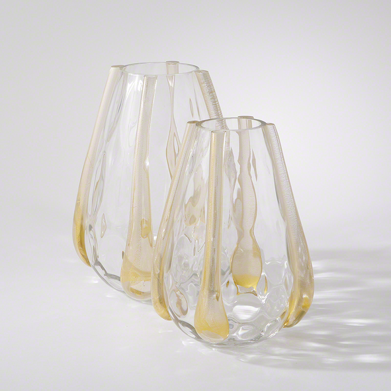 Venus Vase-Clear w/Gold Ribs Venus Vase-Clear w/Gold Ribs