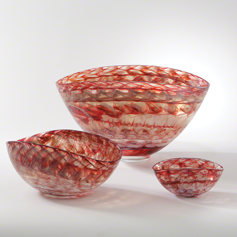 Red Swirl Oval Bowl Red Swirl Oval Bowl