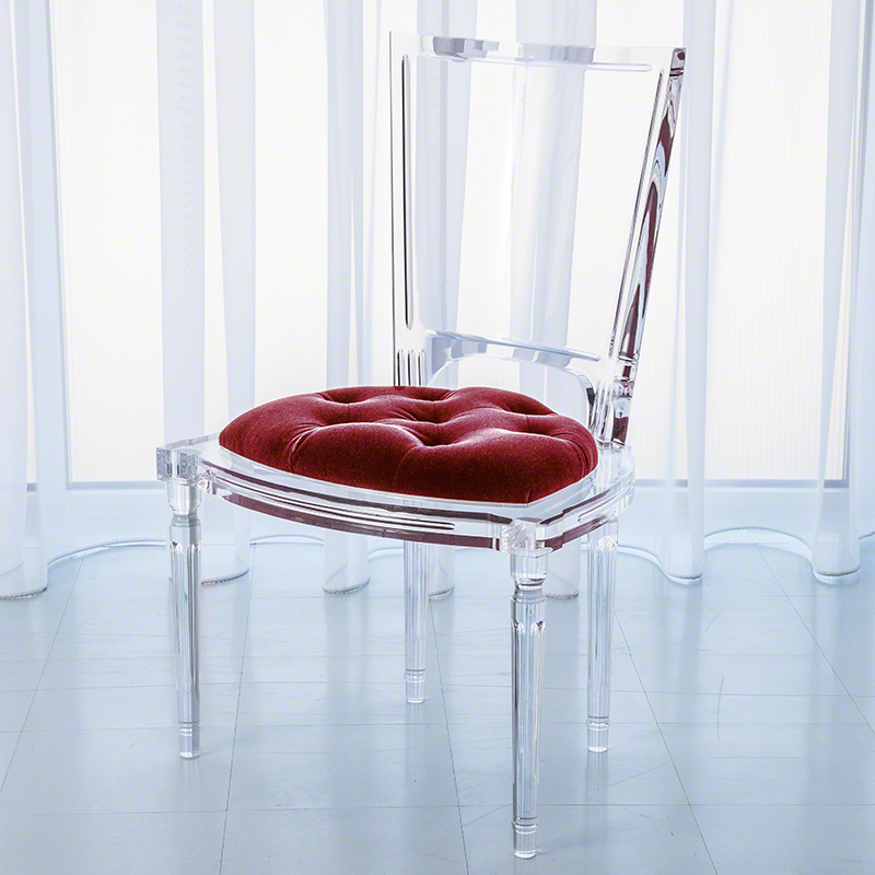 Marilyn Acrylic Side Chair-Red Pepper