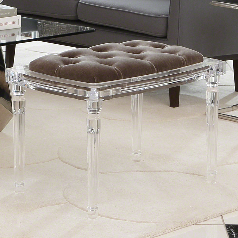 Marilyn Acrylic 4 Leg Bench-Black Marilyn Acrylic 4 Leg Bench-Black