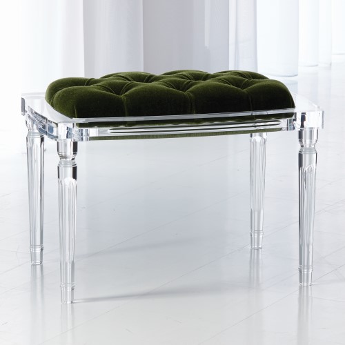 Marilyn Acrylic 4 Leg Bench-Emerald Green Marilyn Acrylic 4 Leg Bench-Emerald Green