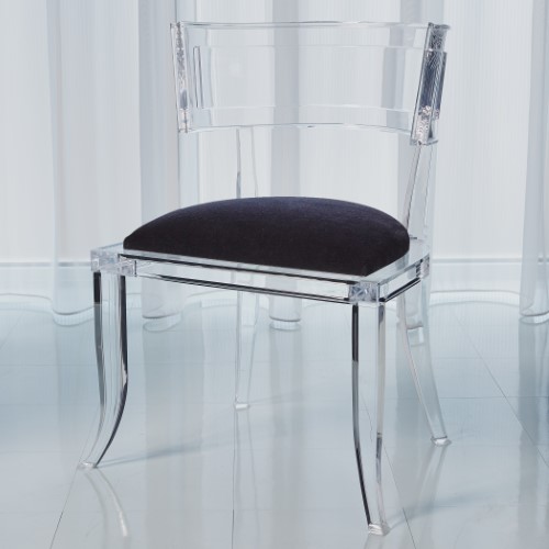 Klismos Acrylic Chair-Black