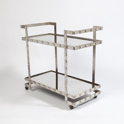 Quartz Stud Bar Cart-Silver Leaf