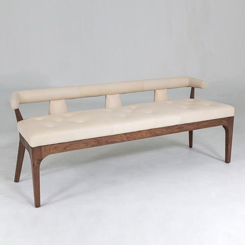 Moderno Bench - Ivory Marble Leather