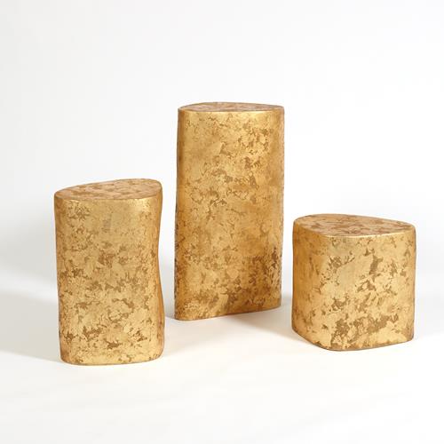 Organic Ceramic Pedestal-Gold Leaf Organic Ceramic Pedestal-Gold Leaf