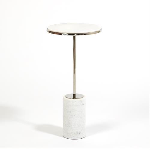 Short Cored Marble Table-Nickel