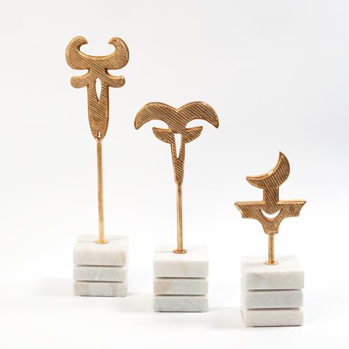 Polynesian Symbol Sculptures-Gold Leaf Polynesian Symbol Sculptures-Gold Leaf
