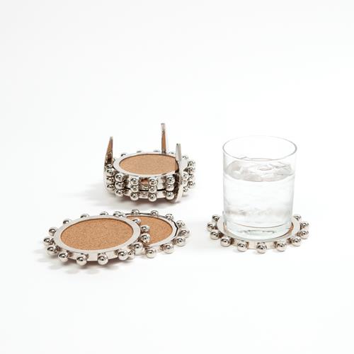 Starburst Crown Coasters-Nickel Starburst Crown Coasters-Nickel
