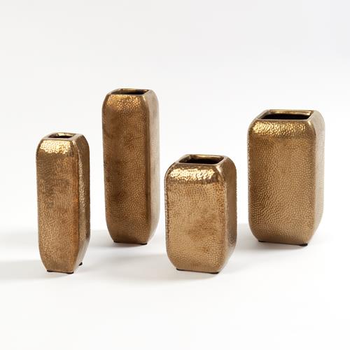 Hammered Vases-Matte Gold Hammered Vases-Matte Gold