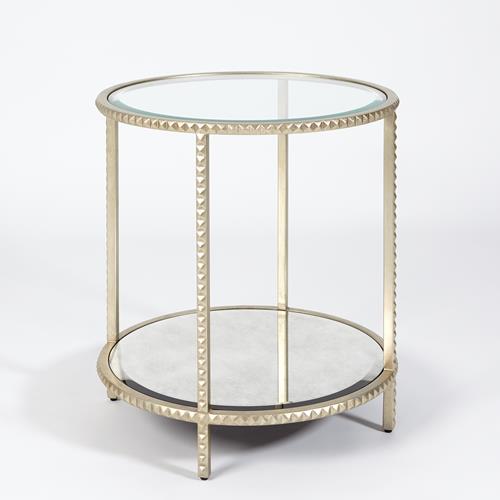 Stud End Table-Silver Leaf