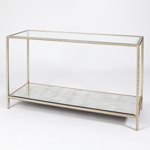 Stud Console Table-Silver Leaf