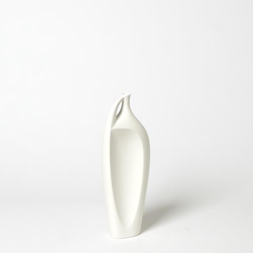 Indentation Vase-Matte White-Sm