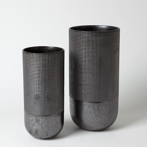 Grid Round Vase-Metallic Grid Round Vase-Metallic