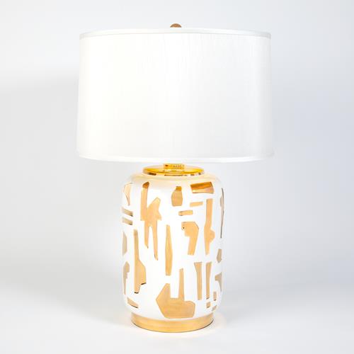 Abstract Lamp-White/Gold Abstract Lamp-White/Gold