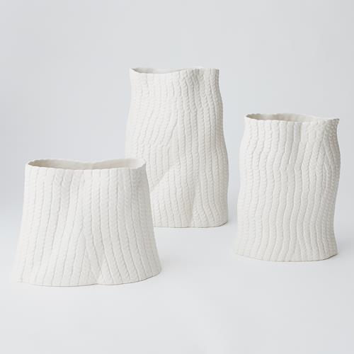 Sequins Vase-Matte White Sequins Vase-Matte White