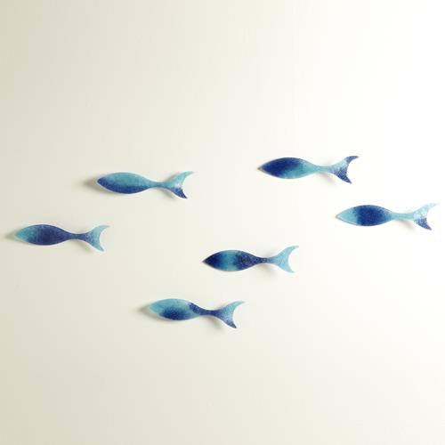 S/6 Wall Fish-Blue-Sm