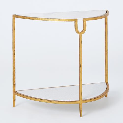 Demilune Side Table-Gold