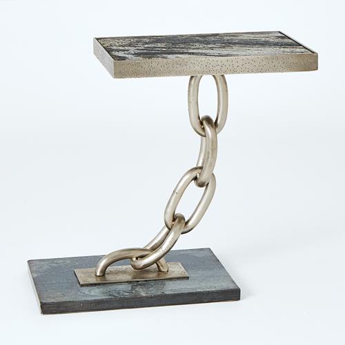 Link Side Table-Silver