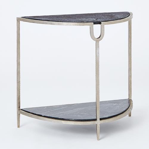 Demilune Side Table-Silver