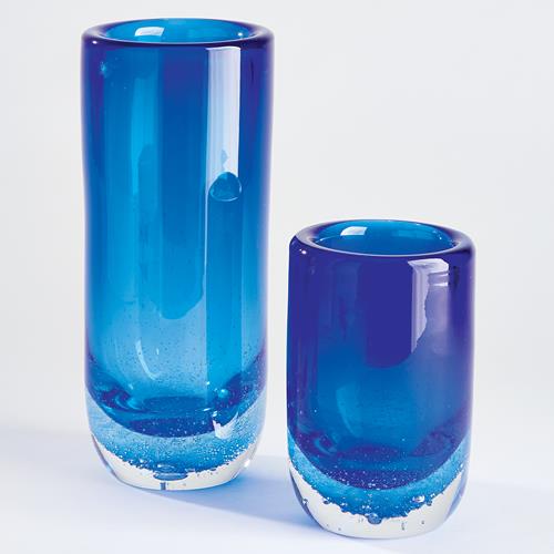 Bubble Cylinder Vases-Blue