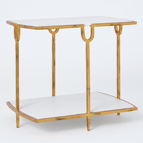 Curve Side Table-Gold