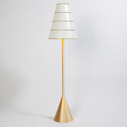 Talouse Floor Lamp-Antique Satin Brass/Ivory Talouse Floor Lamp-Antique Satin Brass/Ivory
