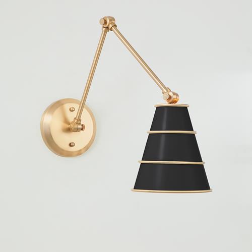 Talouse Sconce-Antique Satin Brass/Black Talouse Sconce-Antique Satin Brass/Black