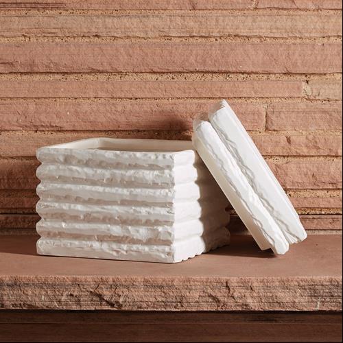 Carved Rennes Box-Matte White Carved Rennes Box-Matte White
