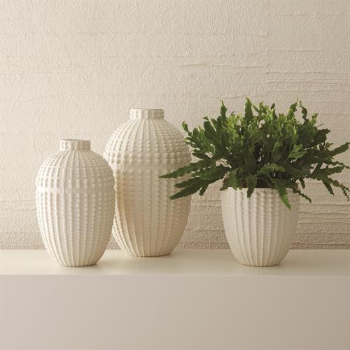 Nail Head Vases-Rustic White Nail Head Vases-Rustic White