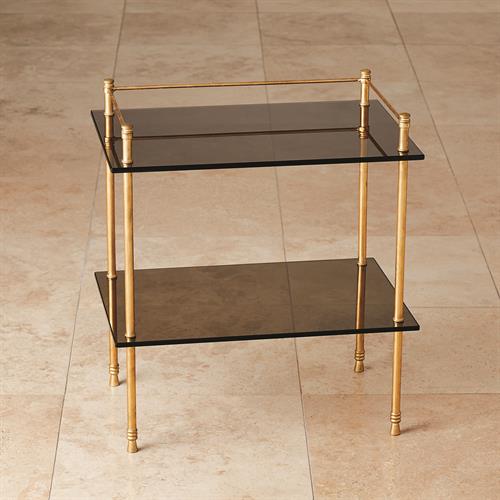 Gallery Table-Gold Leaf w/Smoke Glass Gallery Table-Gold Leaf w/Smoke Glass