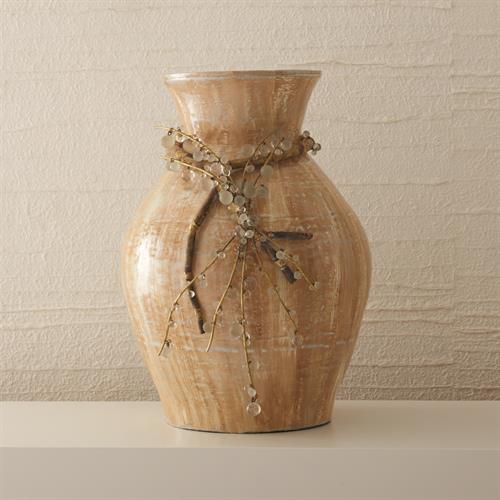 Dynasty Temple Vase-Pale Gold Enamel Dynasty Temple Vase-Pale Gold Enamel