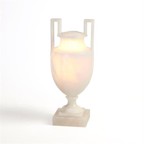 Greek Handle Lighted Alabaster Urn Greek Handle Lighted Alabaster Urn