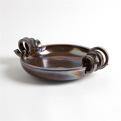 Ribbon Handle Compote-Irridescent Bronze Ribbon Handle Compote-Irridescent Bronze