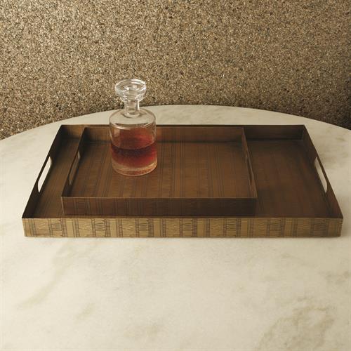 Kokoro Etched Rectangle Trays-Brass Kokoro Etched Rectangle Trays-Brass