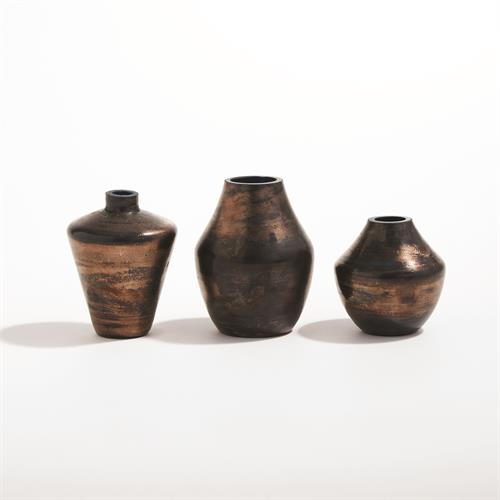 Petite Etruscan Vases-Reactive Blue/Gold Petite Etruscan Vases-Reactive Blue/Gold