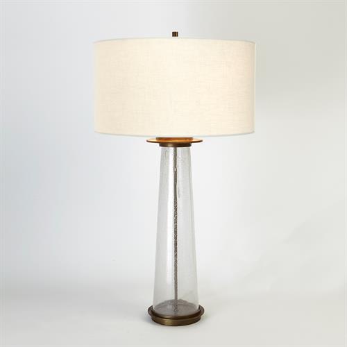 Seeded Glass Table Lamp-Antique Brass Seeded Glass Table Lamp-Antique Brass