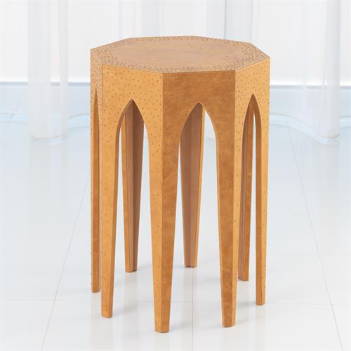 Vincent Arch Accent Table-Caramel Leather Vincent Arch Accent Table-Caramel Leather