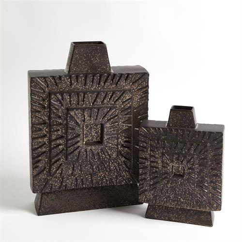 Artisan Square Vase-Bronze Artisan Square Vase-Bronze