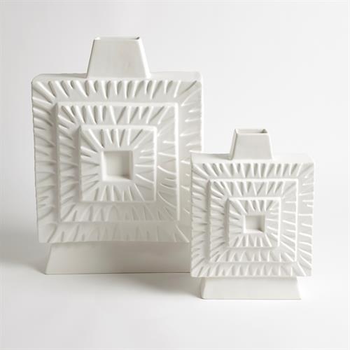 Artisan Square Vases-Matte White Artisan Square Vases-Matte White